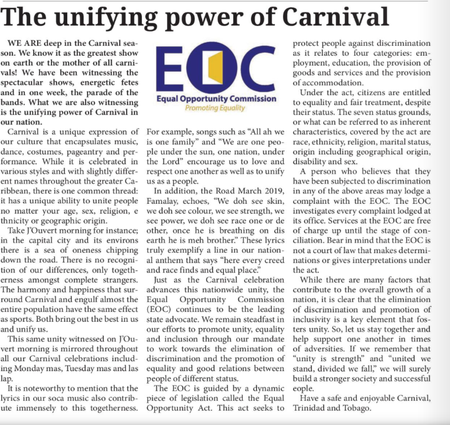 The unifying power of Carnival